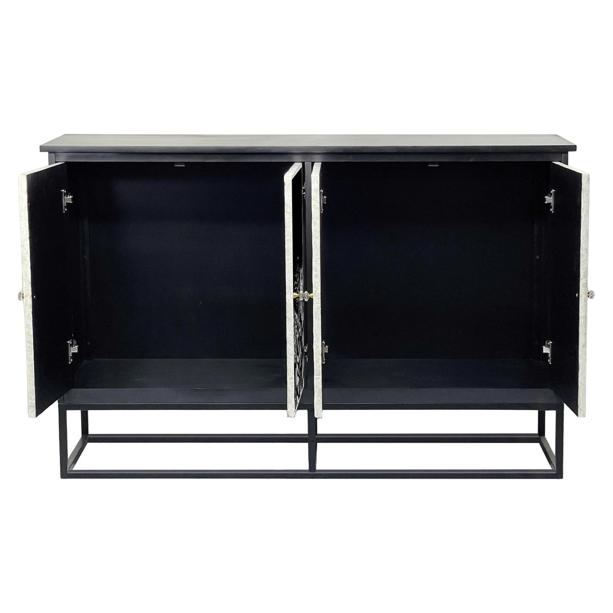 Clementine Black Floral Mother of Pearl Sideboard 142cm