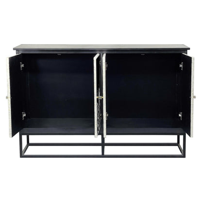 Clementine Black Floral Mother of Pearl Sideboard 142cm