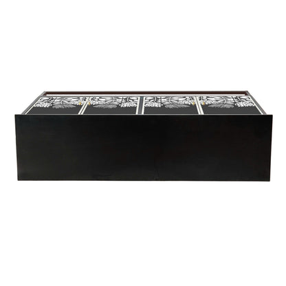 Clementine Black Floral Mother of Pearl Sideboard 142cm