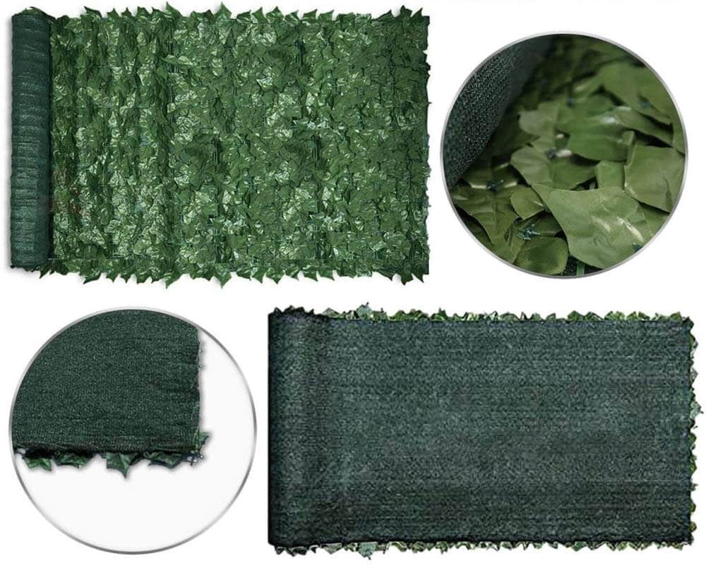Artificial Ivy Leaf Hedging & Privacy Screen (Shade Cloth Backing Fake Ivy) 3m X 1m Roll - Image 3