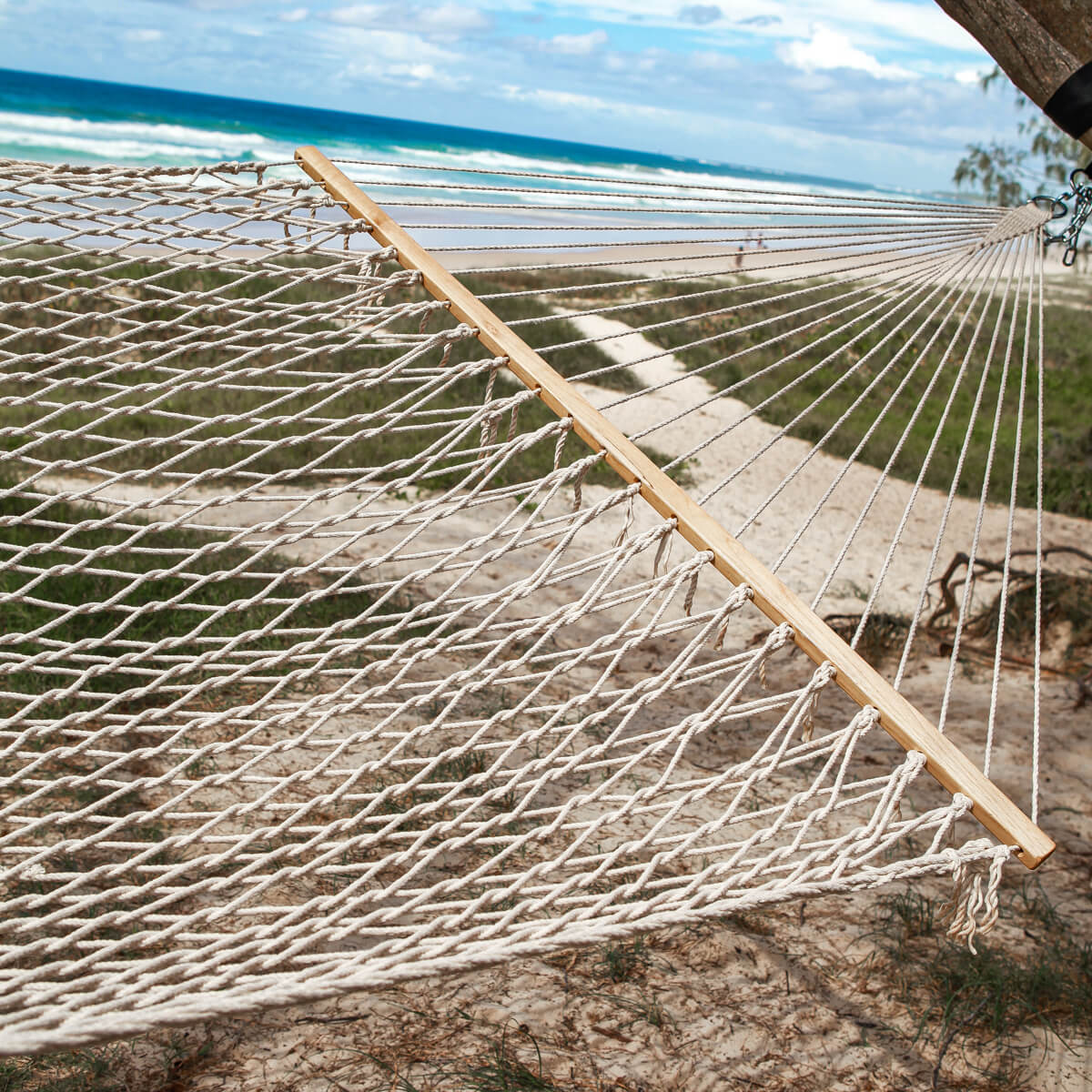 Vivere Cotton Rope Spreader Bar Hammock - Natural