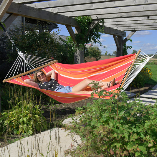 Vivere Cotton Spreader Bar Hammock - Mimosa