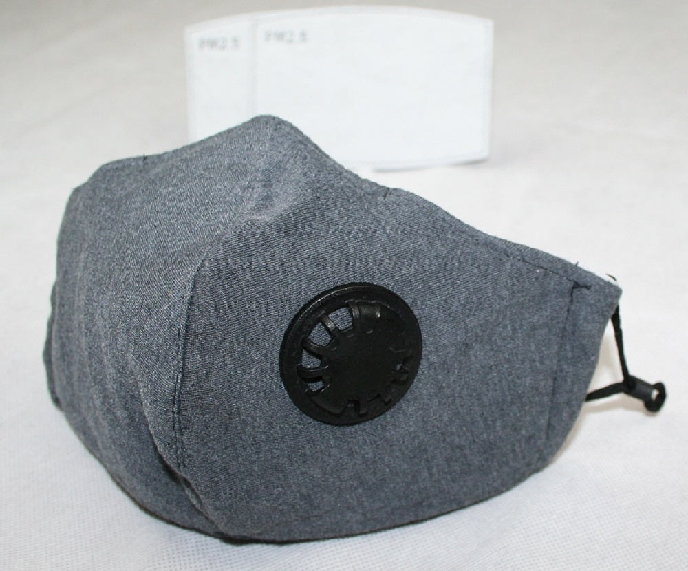 Adult Face Mask w/ 2 Filters Grey - Made in Vietnam