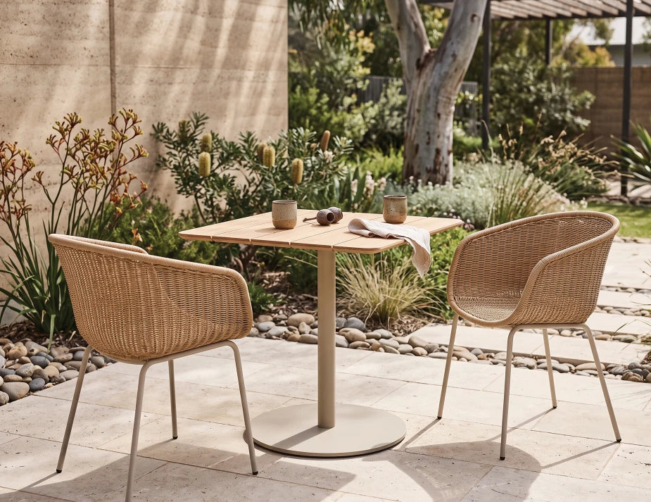 Roku Cafe Teak Table - Outdoor - Latte