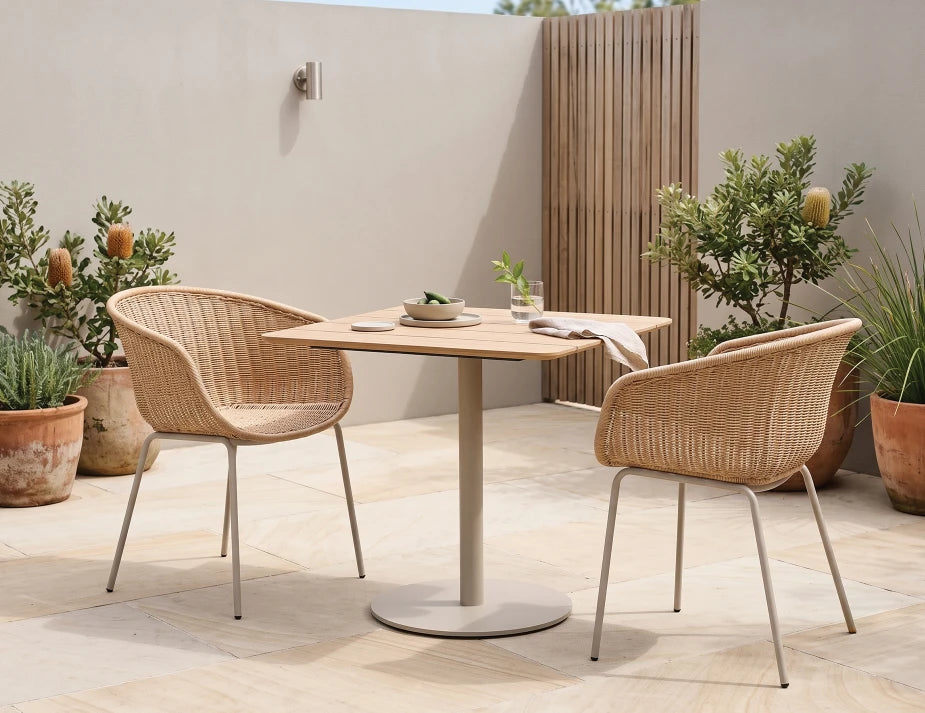 Roku Cafe Teak Table - Outdoor - Latte