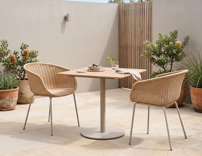 Roku Cafe Teak Table - Outdoor - Latte