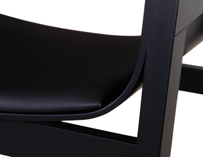 Merano Armchair - Black Stain Beechwood - Upholstered Seat and Back - Black - by TON
