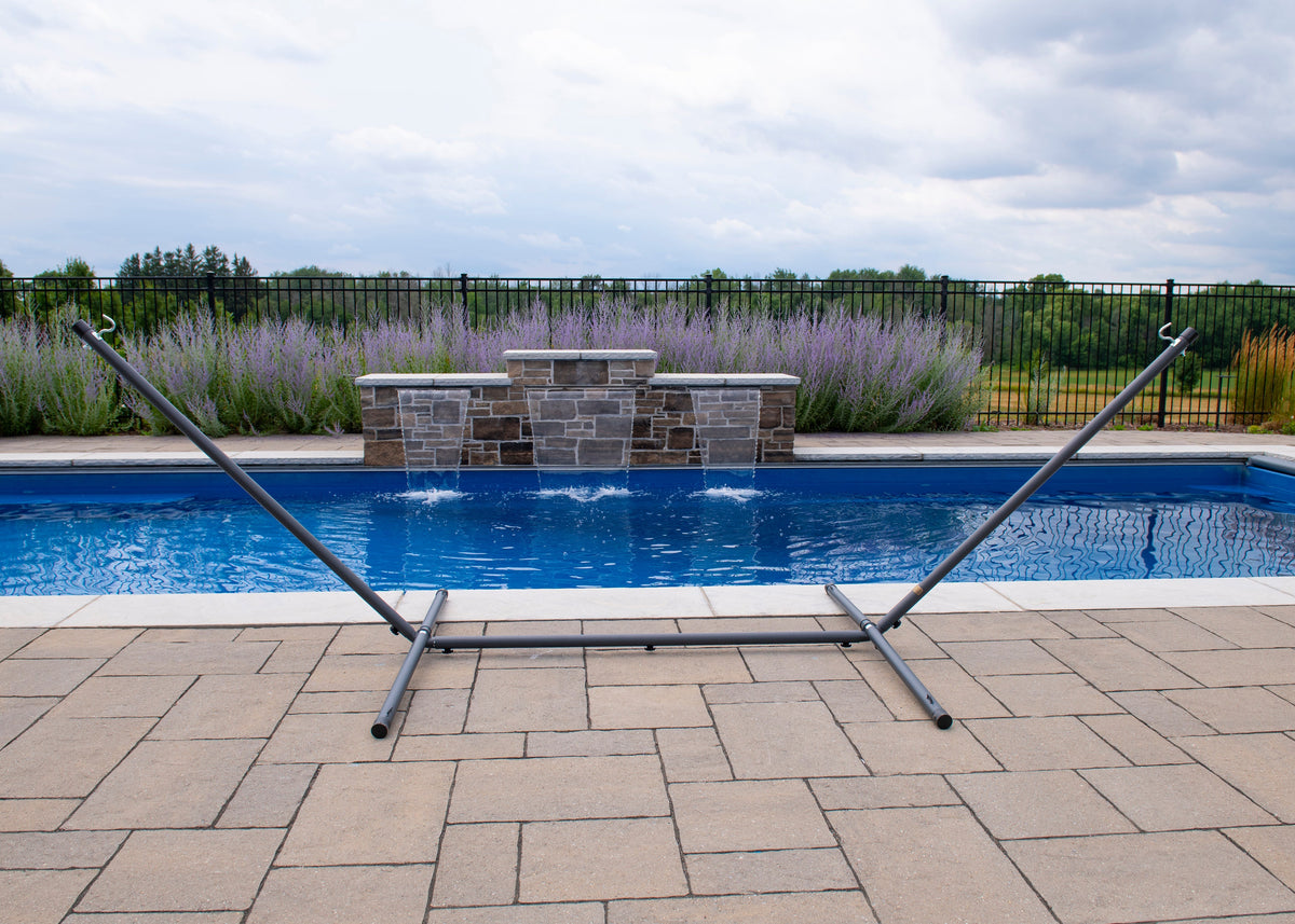 Vivere Steel Spreader Bar Hammock Stand (370 cm) - Charcoal