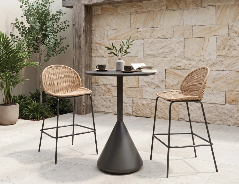 Kora High Bar Table - Outdoor - Charcoal - Basalt Ceramic Top