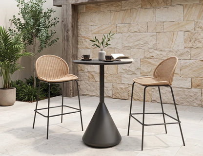 Kora High Bar Table - Outdoor - Charcoal - Basalt Ceramic Top