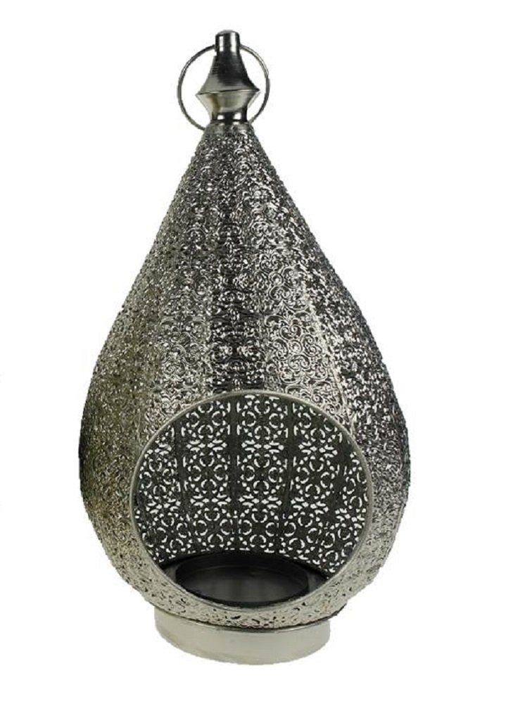 Morrocan Lantern Silver 37cm