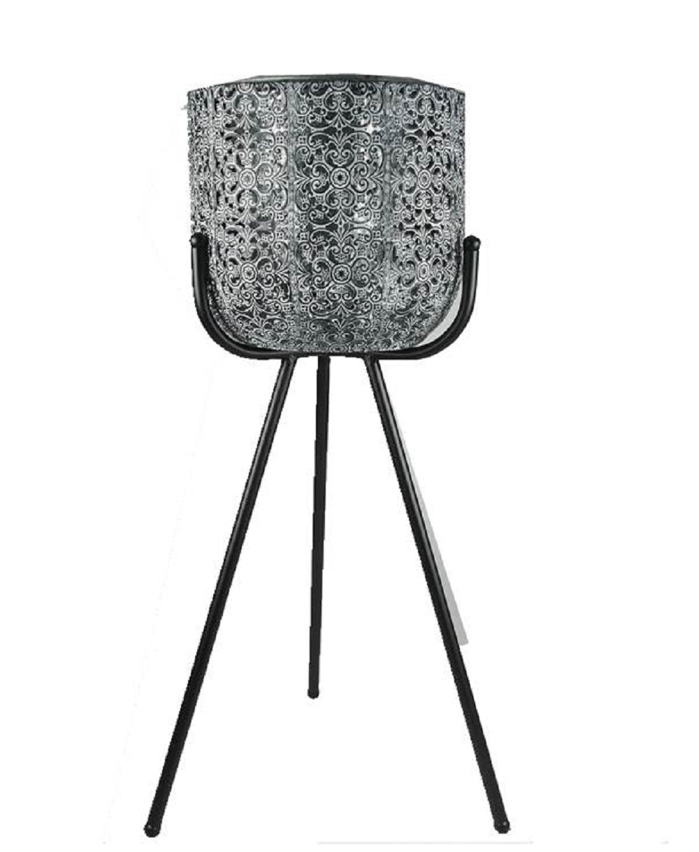 Antique Metal Pot on Stand Planter 52cm
