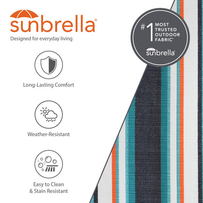 Vivere Double Sunbrella Hammock with Solid Pine Stand (260cm) - Token Surfside