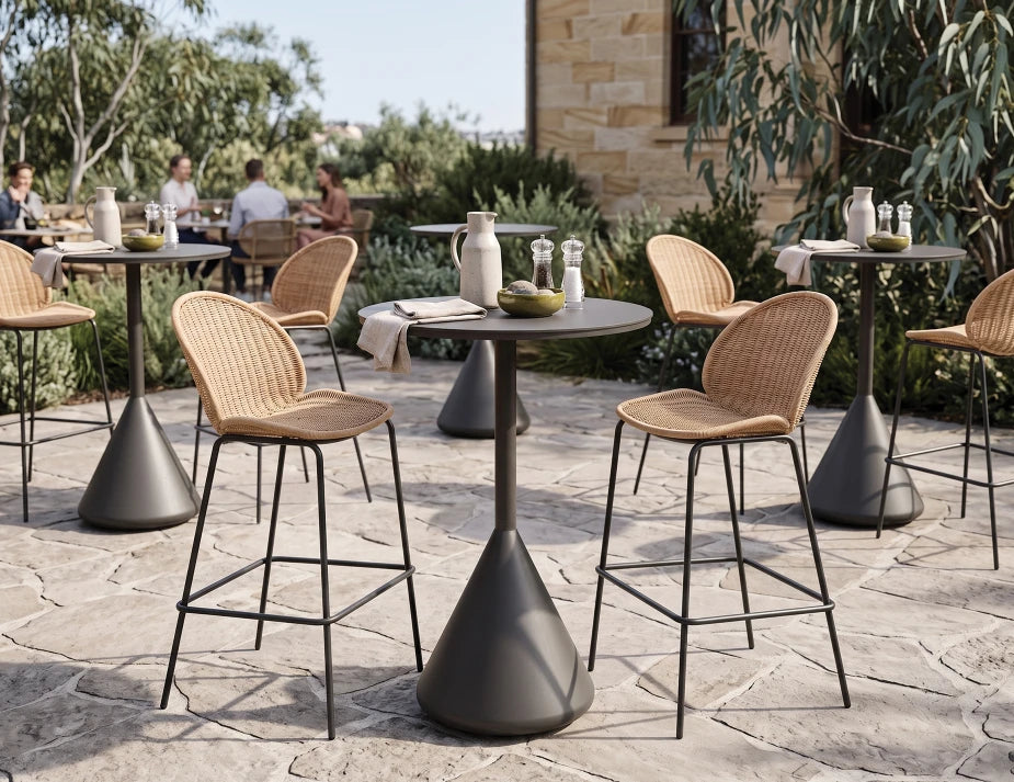 Kora High Bar Table - Outdoor - Charcoal - Basalt Ceramic Top