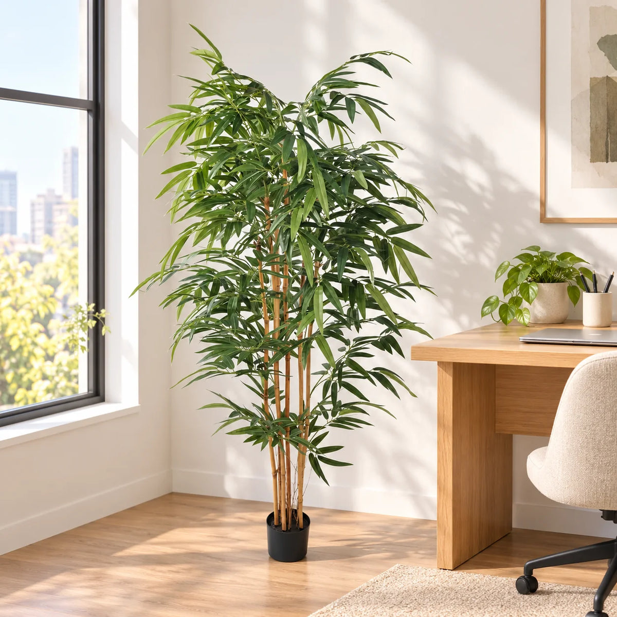 Premium Artificial Bamboo Plant With Natural Canes 180cm
