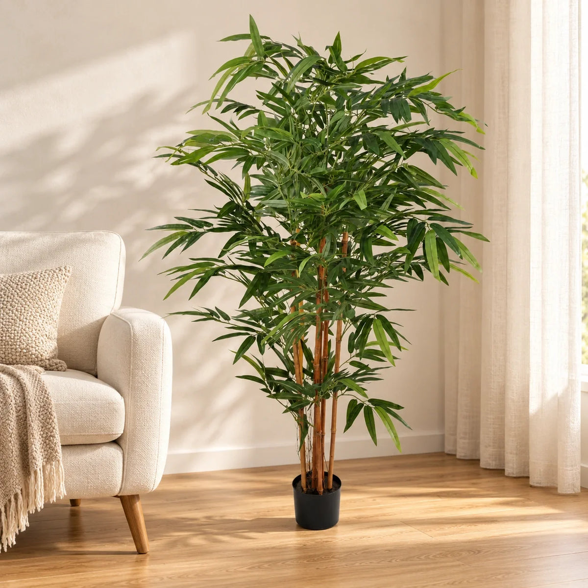 Premium Two-tone Green Artificial Bamboo Plant 150cm