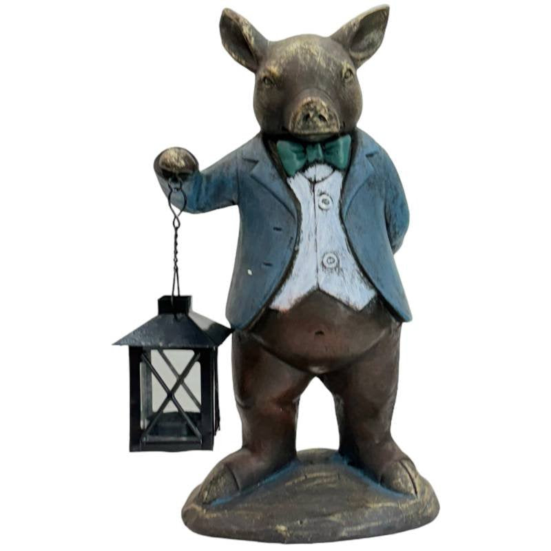 Pig Lantern Statue 35cm