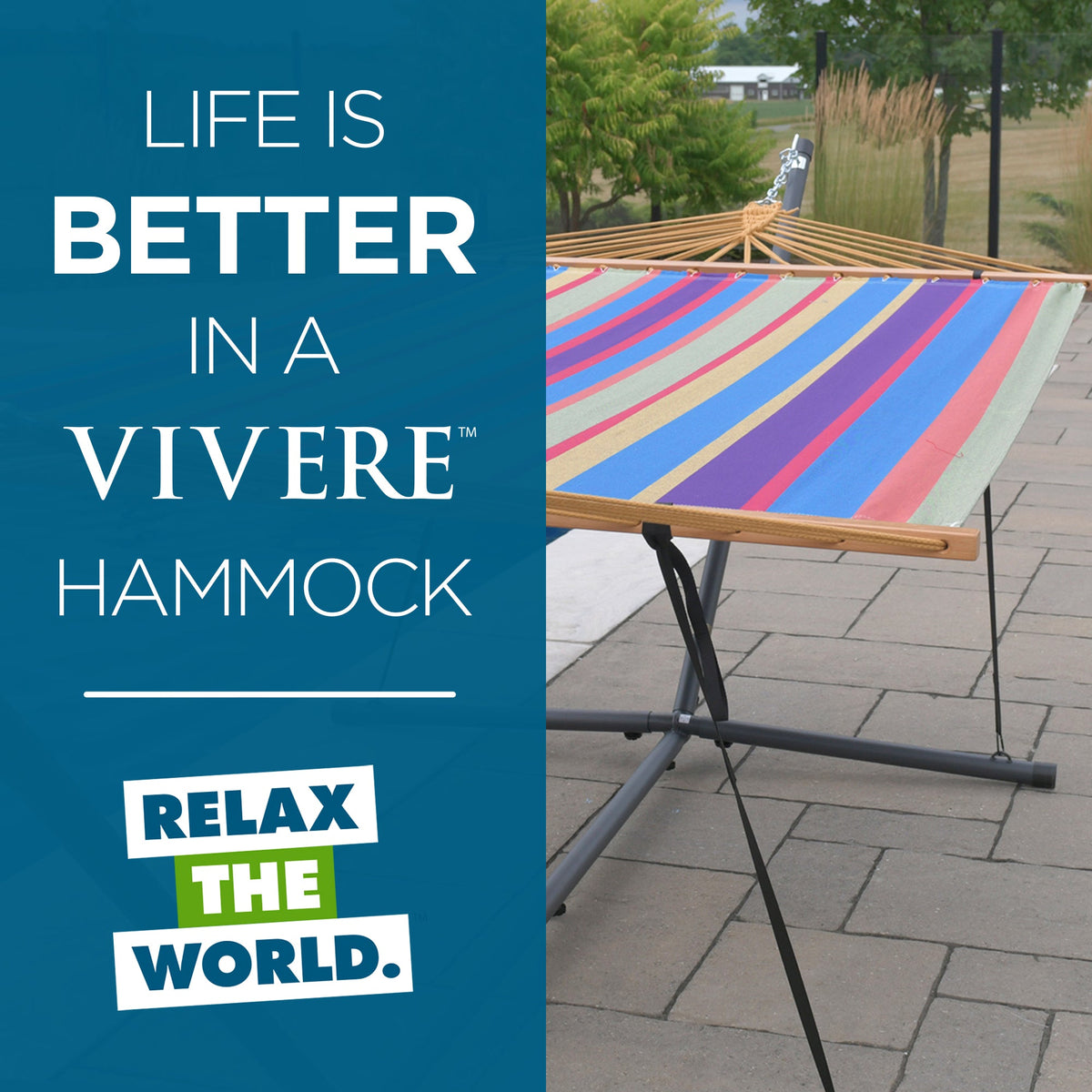 Vivere Steel Spreader Bar Hammock Stand (370 cm) - Charcoal