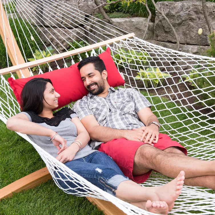 Vivere Polyester Rope Spreader Bar Hammock - White