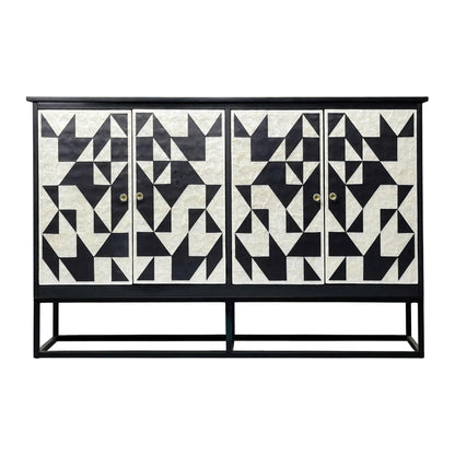 Eloise Black and White Mother of Pearl Sideboard 142cm