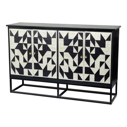 Eloise Black and White Mother of Pearl Sideboard 142cm