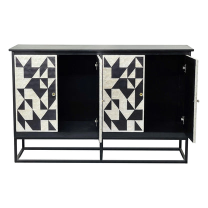 Eloise Black and White Mother of Pearl Sideboard 142cm