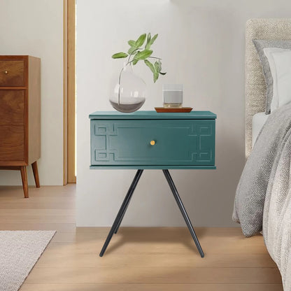 Alexa (Pattern) Bedside Table Imperial Green 57cm - Image 3
