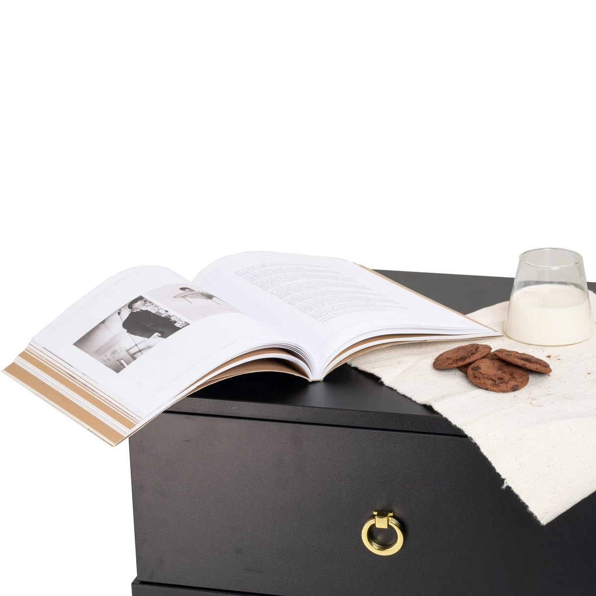 Marcus (Combo) Bedside Table Black 57cm - Image 4