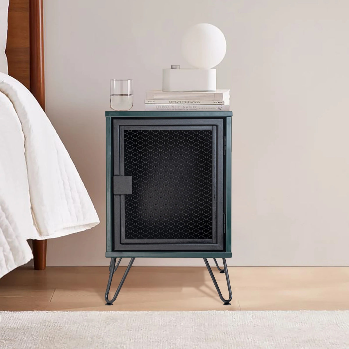 Jill Bedside Table Imperial Green 54cm - Image 3