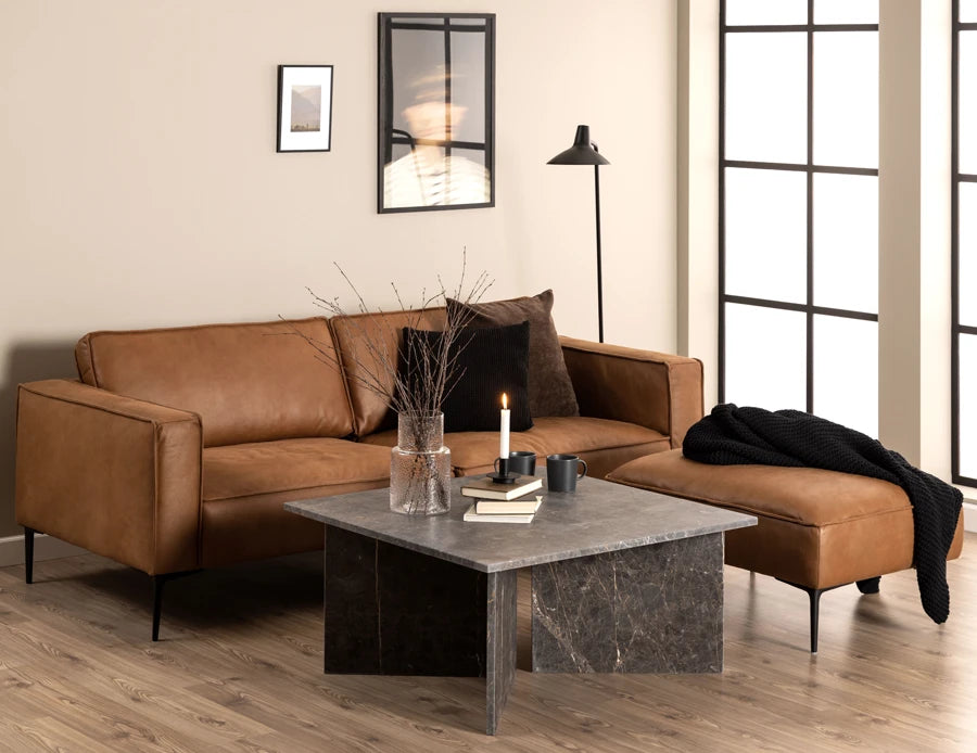 Enzo 3 Seat Sofa - Colorado Tan Leather Mix