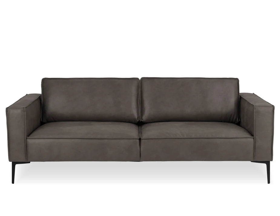 Enzo 3 Seat Sofa - Ash Grey Leather Mix