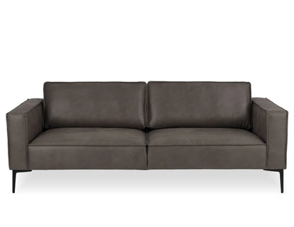 Enzo 3 Seat Sofa - Ash Grey Leather Mix
