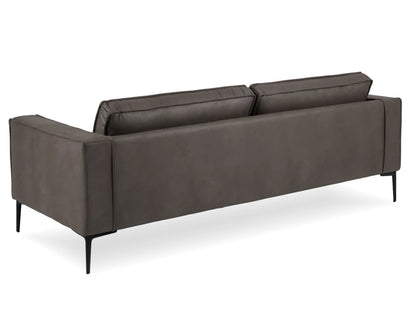 Enzo 3 Seat Sofa - Ash Grey Leather Mix