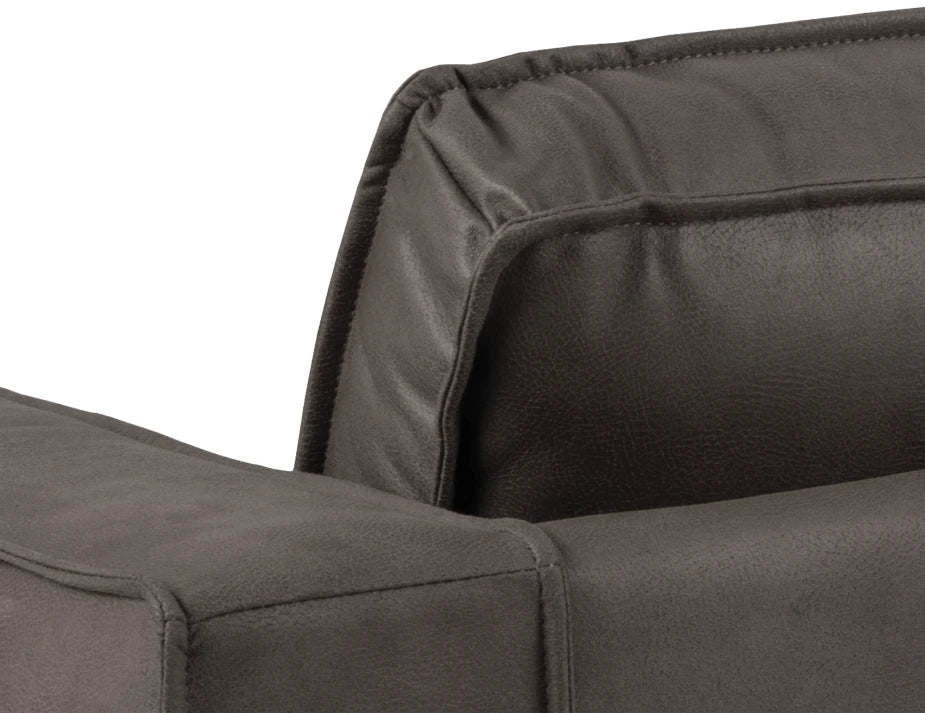 Enzo 3 Seat Sofa - Ash Grey Leather Mix