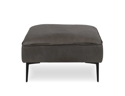 Enzo Ottoman - Ash Grey Leather Mix