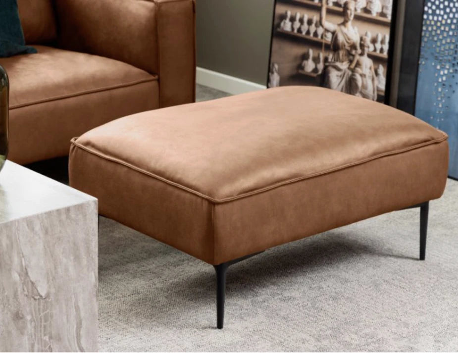 Enzo Ottoman - Colorado Tan Leather Mix