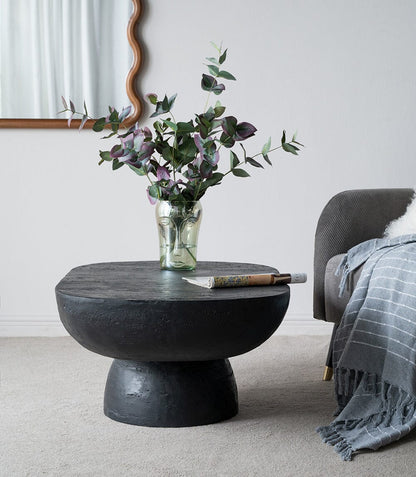 Ezra Black Cement Coffee Table 92cm
