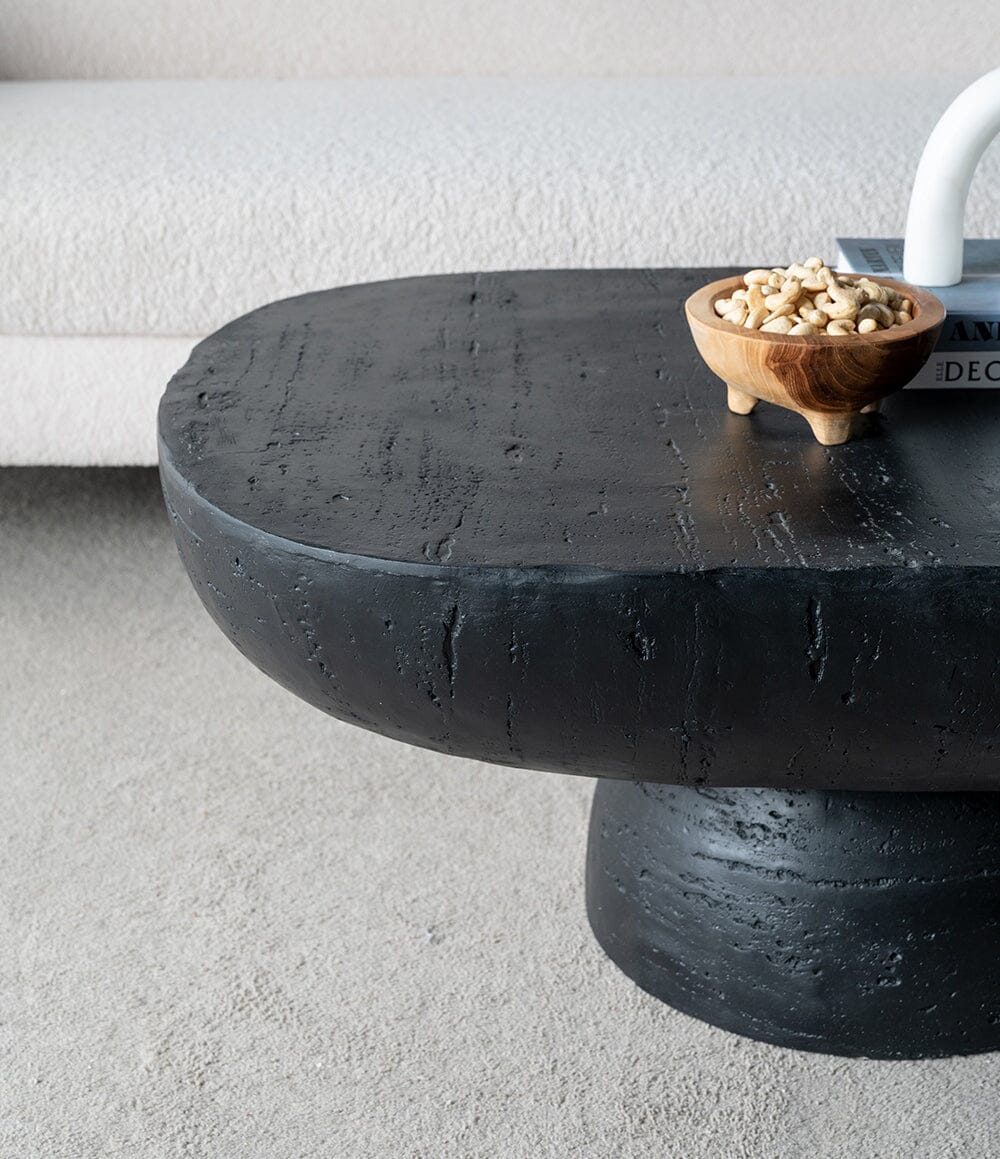 Ezra Black Cement Coffee Table 92cm