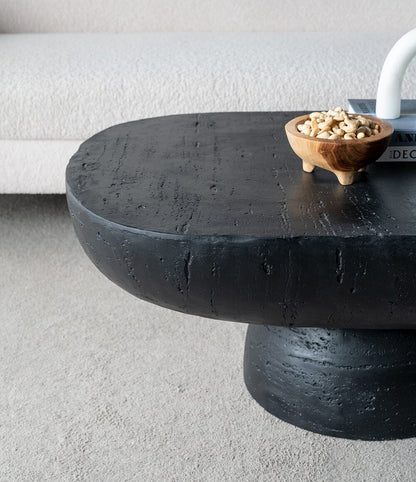 Ezra Black Cement Coffee Table 92cm