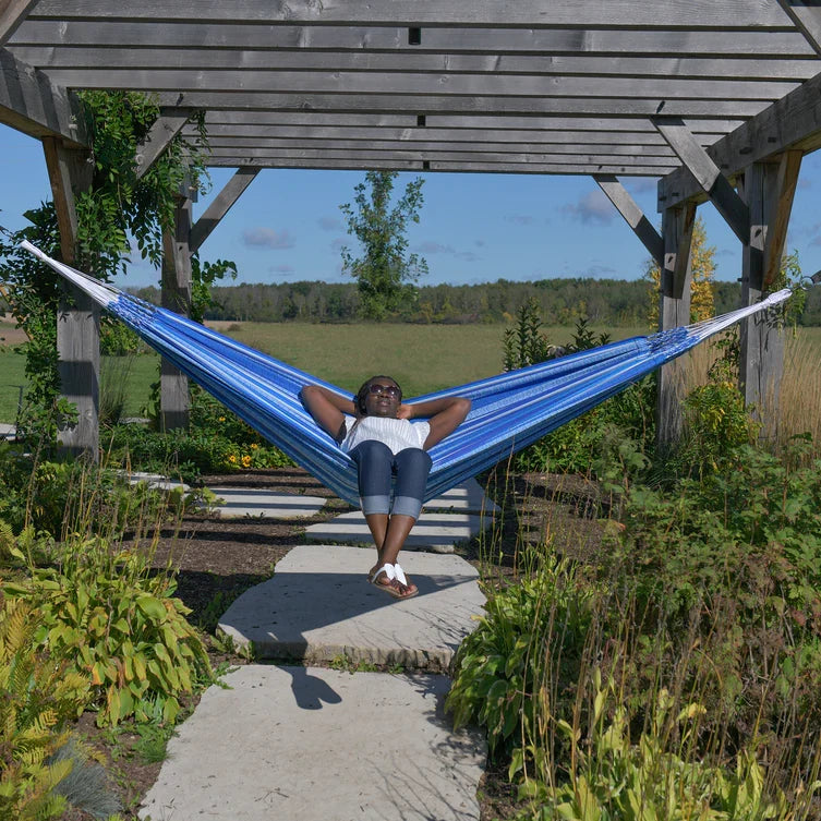 Vivere Latin Double Cotton Hammock - Azul