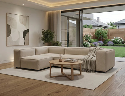 Nolia Modular Sofa - 3 Seater with Return - Beige