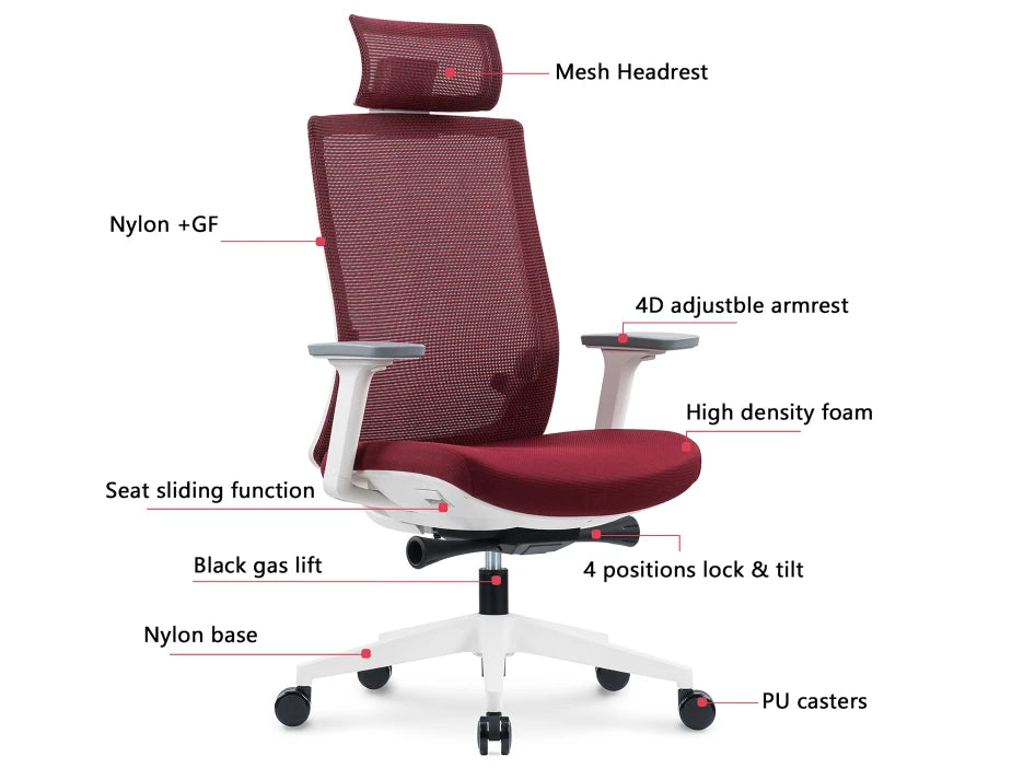Nebula Office Chair - Black Frame - Black Upholstery