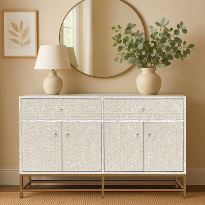 Felicity Cream Mother of Pearl Sideboard 139cm
