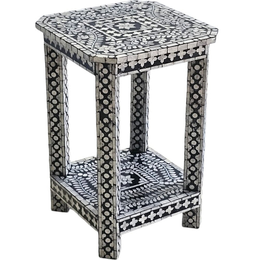 Fennick Black & White Mother of Pearl Side Table 40cm