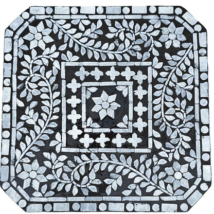 Fennick Black & White Mother of Pearl Side Table 40cm