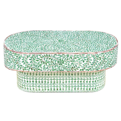 Fernanda Turquoise Shell Inlay Oval Coffee Table 104cm