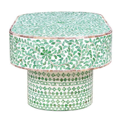 Fernanda Turquoise Shell Inlay Oval Coffee Table 104cm