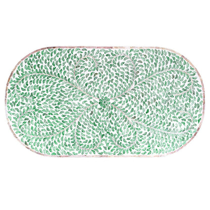 Fernanda Turquoise Shell Inlay Oval Coffee Table 104cm