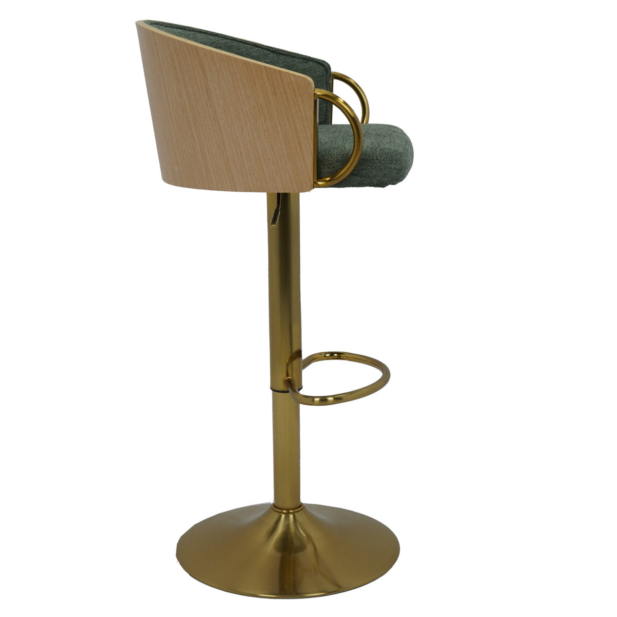 Florentina Green Fabric Adjustable Swivel Bar Stool