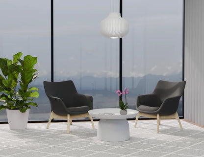 Flow Lounge Chair - Wood Base - Dark Grey